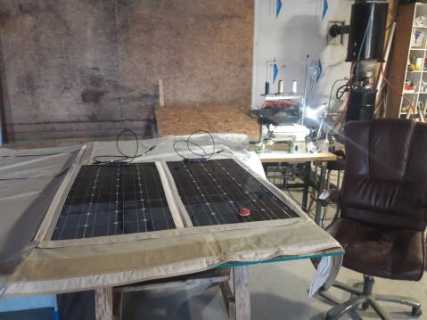 making fitting for solar panels on bimini top